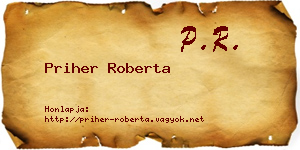 Priher Roberta névjegykártya